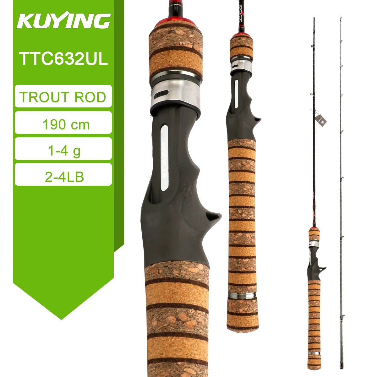 Kuying Teton Carbon Fast Action Casting Lure Rod Fuji Guides
