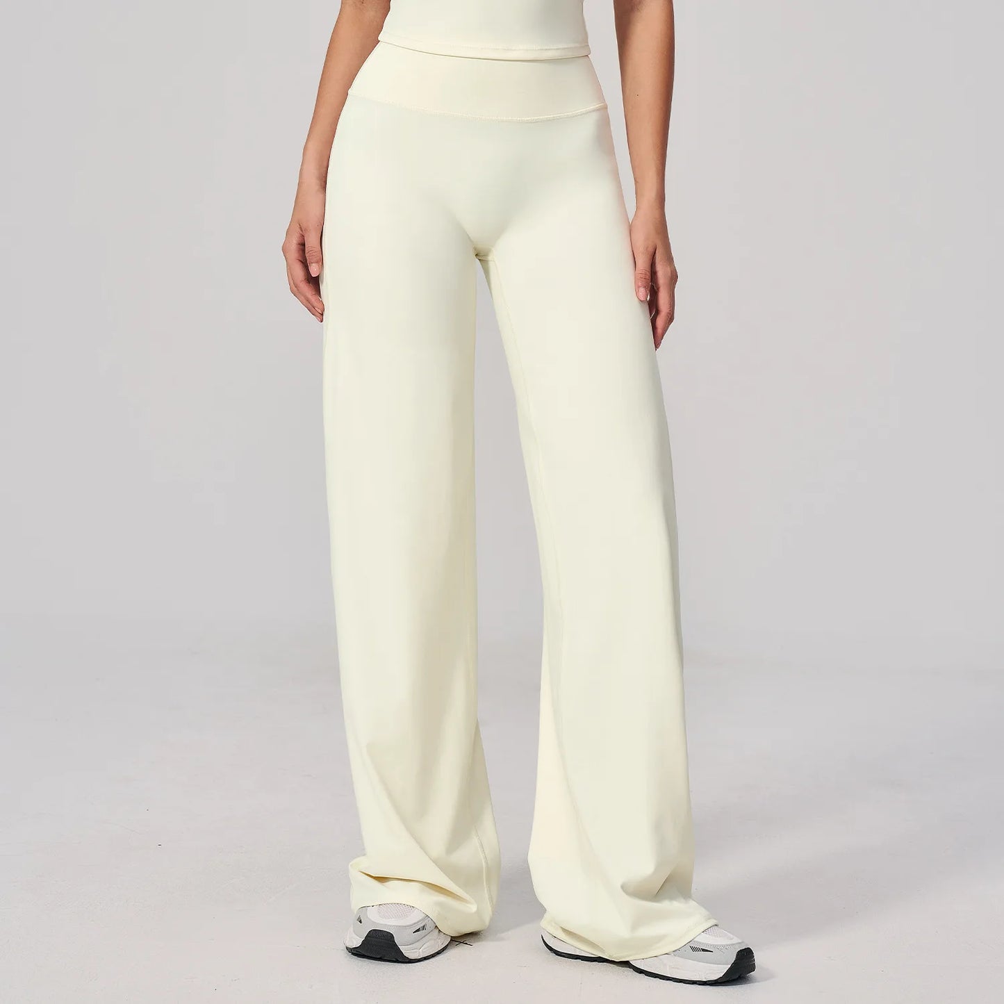 High Waist Wide Leg Yoga Pants Women Butt Lift Workout Trousers Flare Leggings Tummy Control Gym Fitness Straight Leg Bottoms