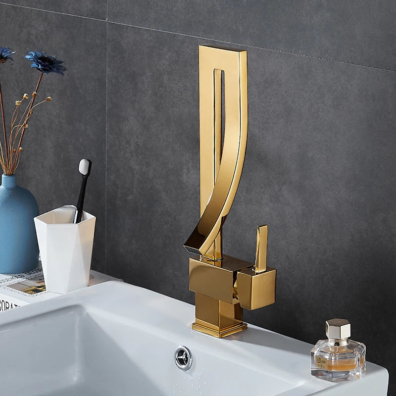 Wanmivezlo Brass Deck Mounted Waterfall Mixer Tap