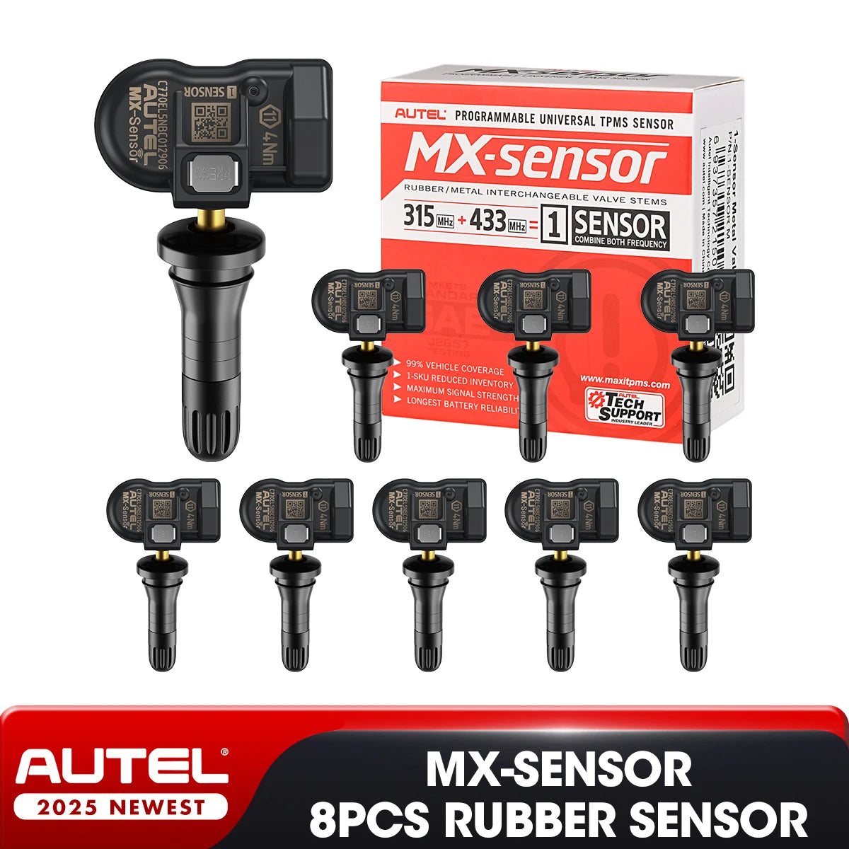 Autel MX Sensor 433MHZ+315 MHZ 2in1Mx-Sensor TPMS Tire Repair Tool Automotive Accessory For MaxiTPMS TS501 TS508