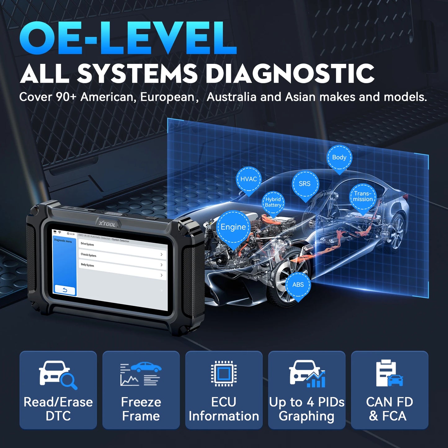 XTOOL D6S Diagnostic Tool All Systems Scanner 30 Services