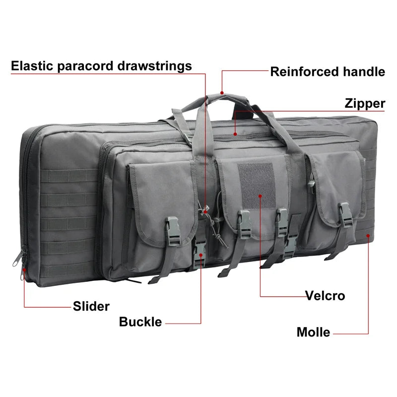 LQARMY Tactical Double Rifle Case Backpack With Molle Compartments