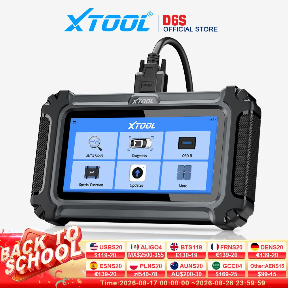 XTOOL D6S All System Automotive Diagnostic Scanner For Lifetime Updates