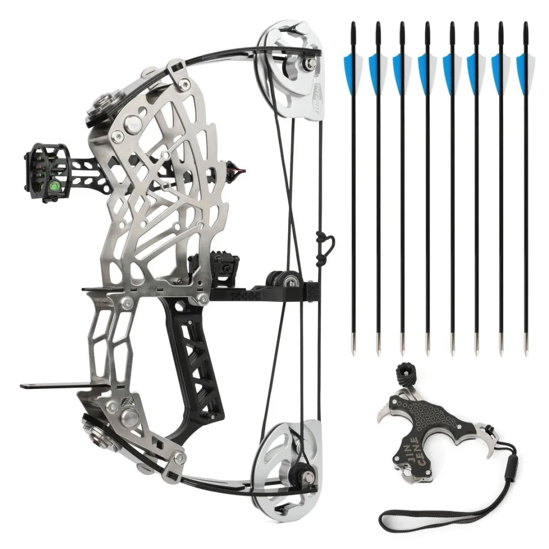Adjustable Compound Archery Bow Featuring Carbon Grip And Steel Build
