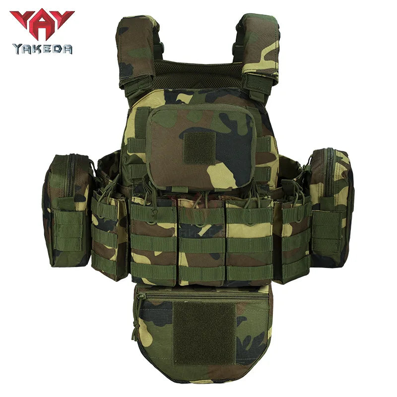 YAKEDA   Five piece equipment bag training vest, detachable and expandable, waterproof, wear-resistant and tear resistant