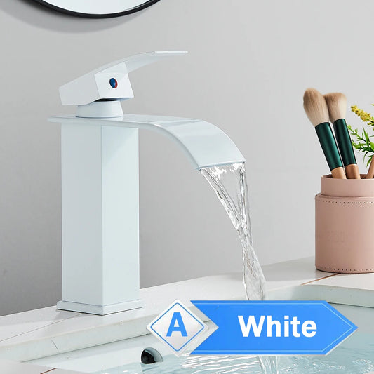 Rozin Waterfall Bathroom Basin Faucet With Single Lever Handle