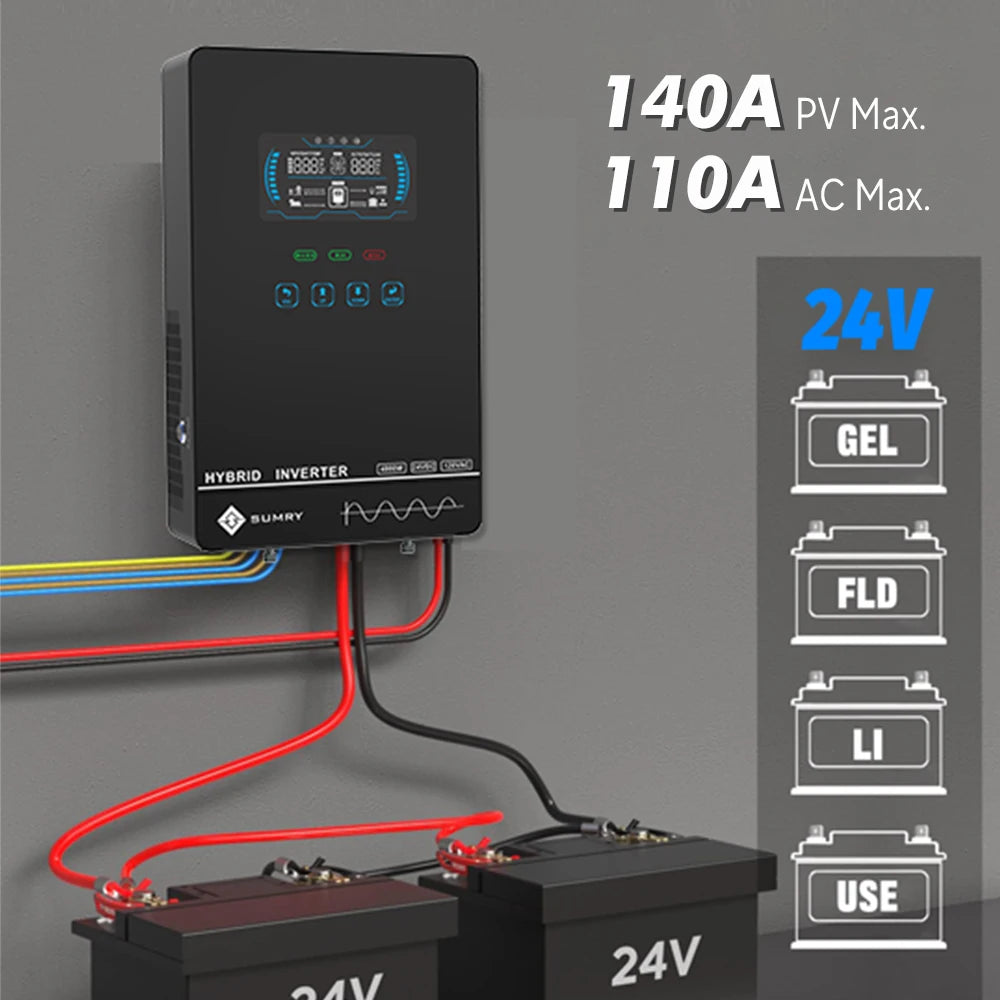 Sumry 4000W Off Grid Hybrid Inverter 24V Pure Sine Wave