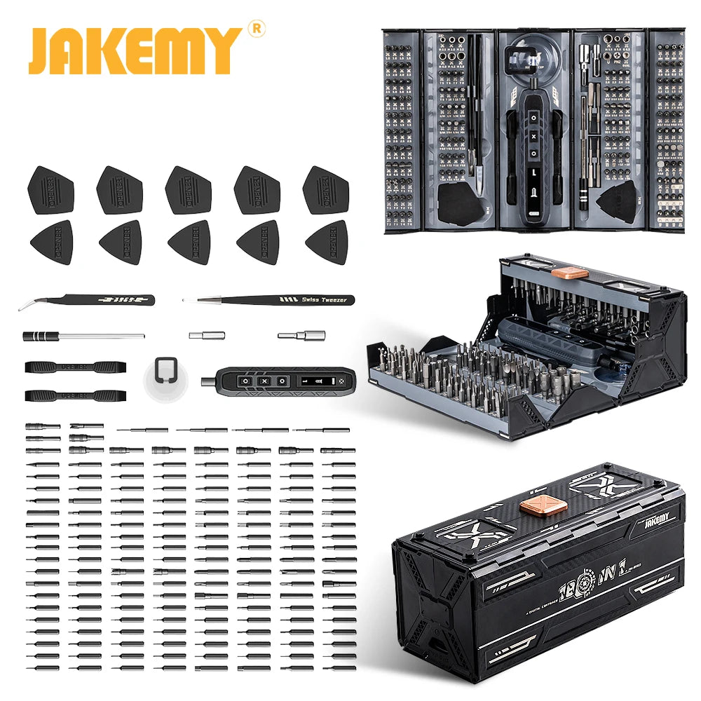 JAKEMY Cordless Electric Screwdriver Set with Magnetic Bits