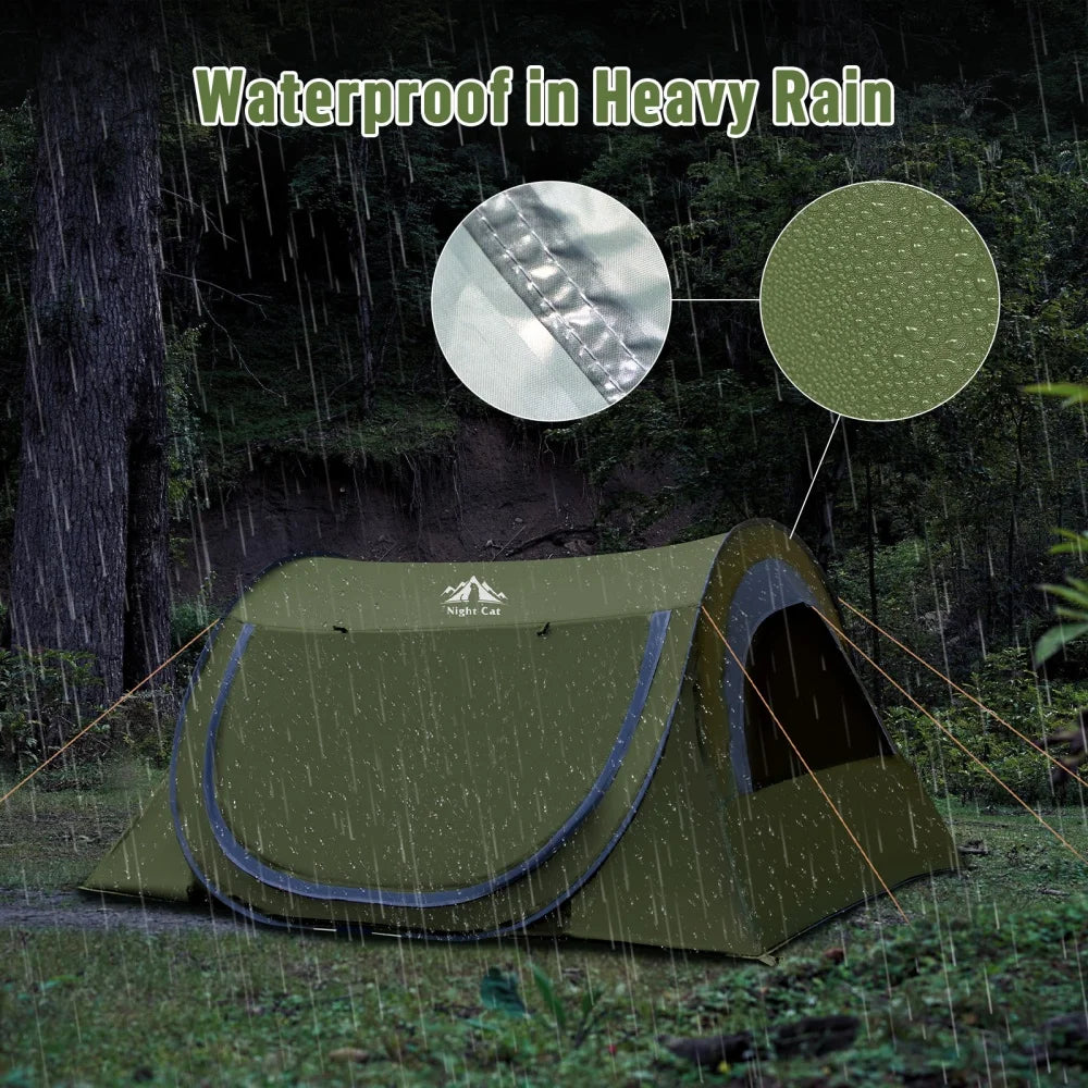 Night Cat Pop Up Two Person Tent With MosquitoNet Waterproof