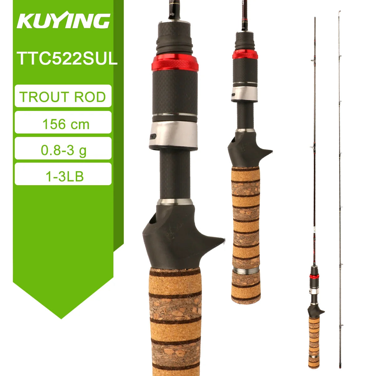 Kuying Teton Carbon Fast Action Casting Lure Rod Fuji Guides