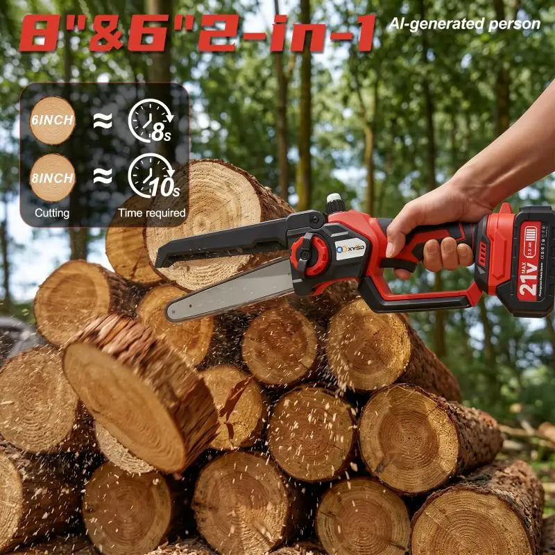 XYSD Cordless Mini Chainsaw Portable Electric Handheld With 2x3.0Ah Batteries