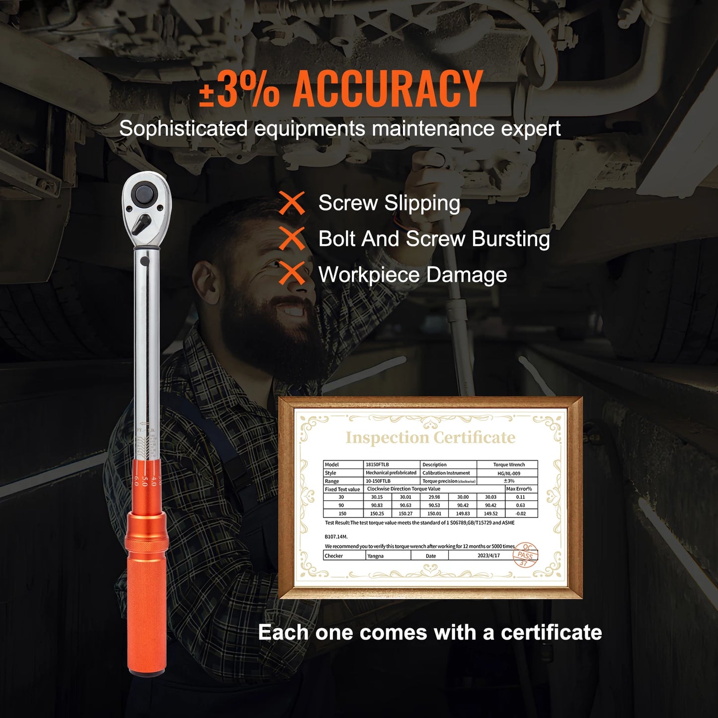 SucceBuy Torque Wrench Set Drive Click Torque Wrench Dual-Direction Adjustable  Mechanical Dual Range Scales Torque Wrench Kit