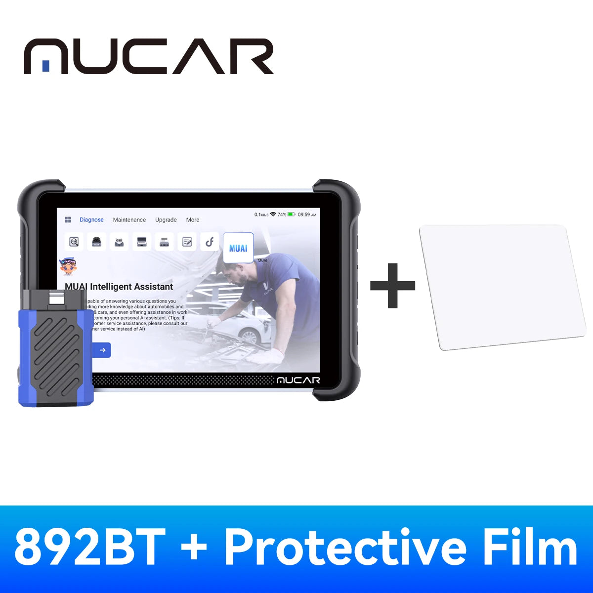 MUCAR 892BT AI Automotive Diagnostic Tool Key Programmer Bidirectional Obd2 Scanner ECU Coding CANFD DOIP 35 Resets Life Free