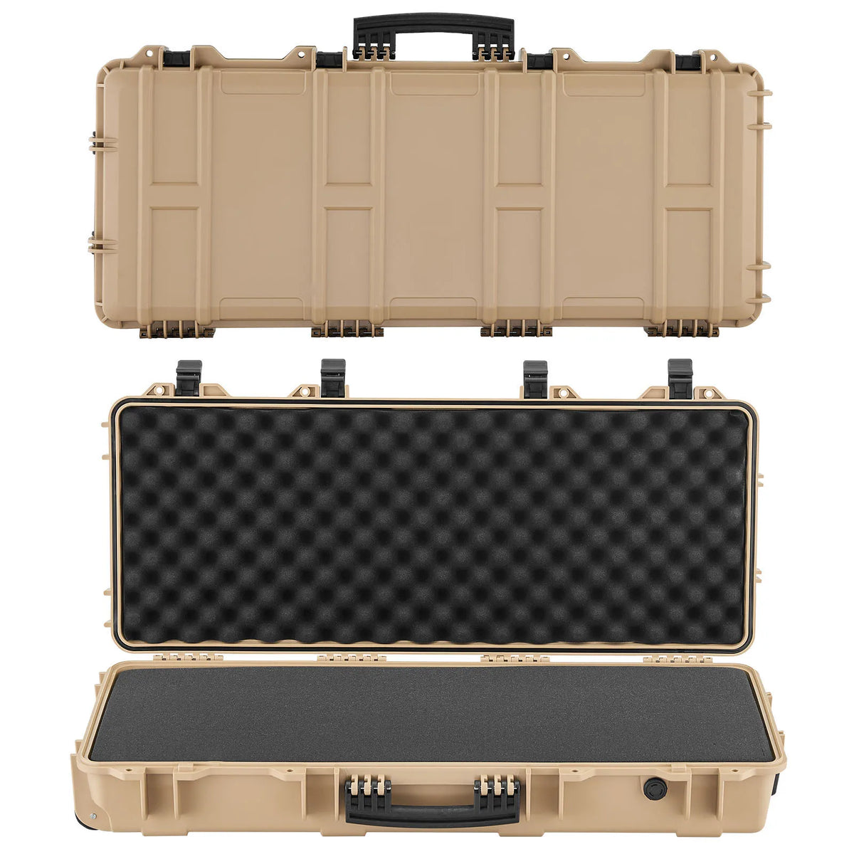 SucceBuy Lockable Hard Rifle Case With Wheels And Waterproof Protection