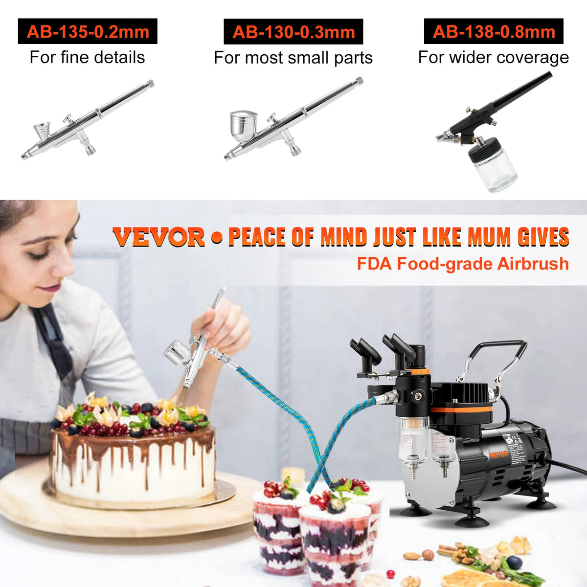 SucceBuy Professional 120W Electric Dual-Action Airbrush Paint Sprayer