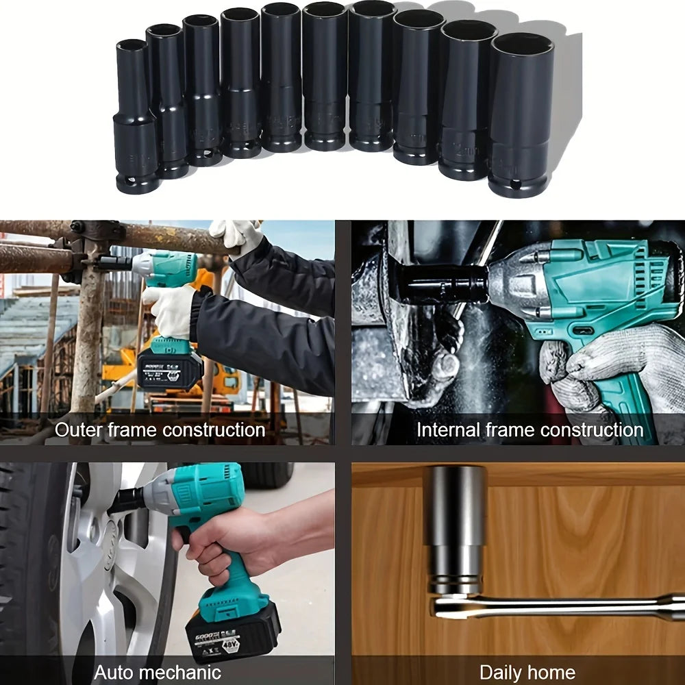 Industrial Carbon Steel Impact Wrench Socket Adapter Tool Set