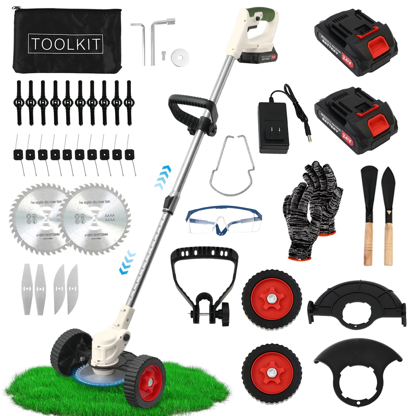 Cordless 21V Grass Trimmer 3-in-1 Mower Edger Brush Cutter