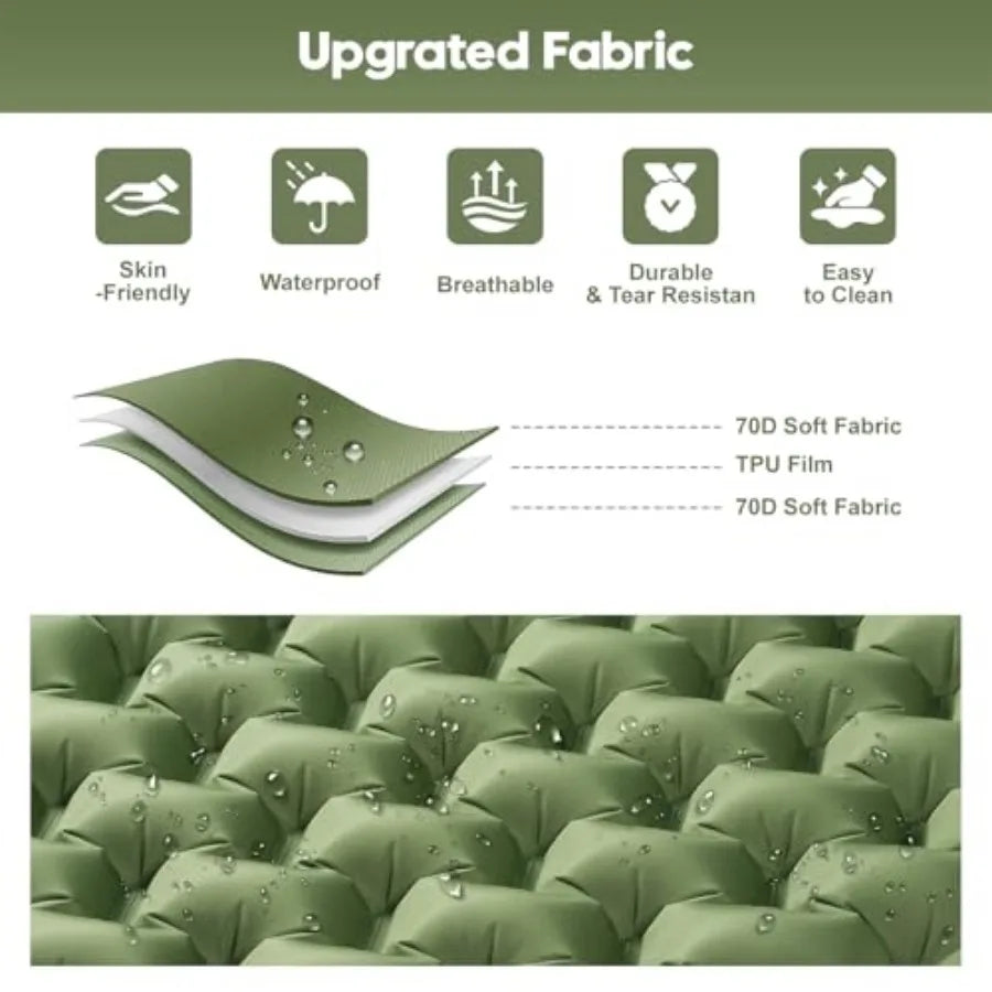 Ultralight Two-Person Camping Sleeping Pad With Built-In Pump