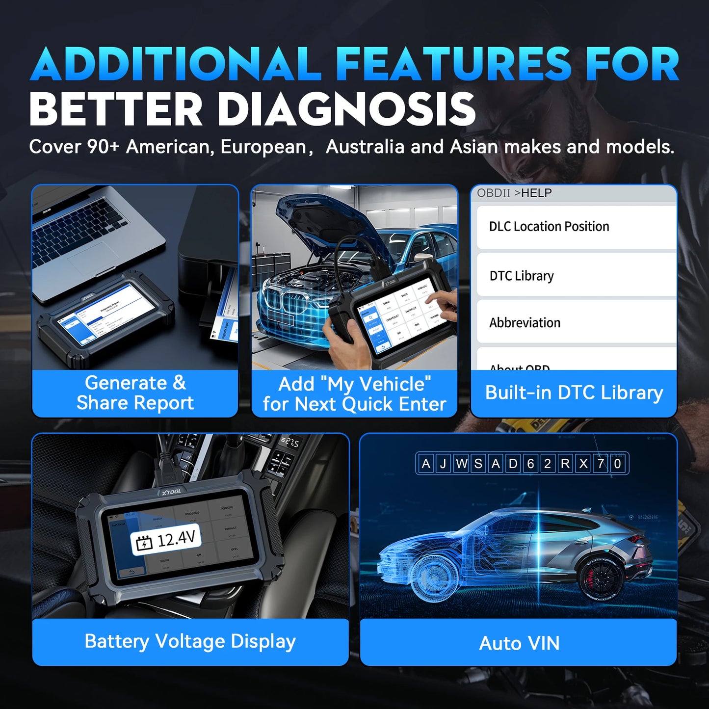 XTOOL D6S Diagnostic Tool All Systems Scanner 30 Services