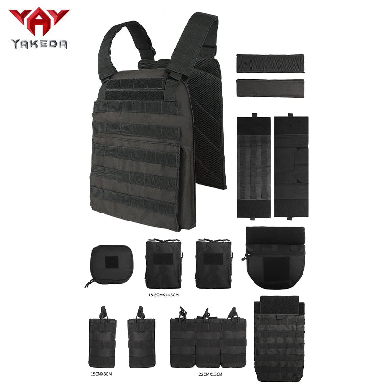 YAKEDA   Five piece equipment bag training vest, detachable and expandable, waterproof, wear-resistant and tear resistant