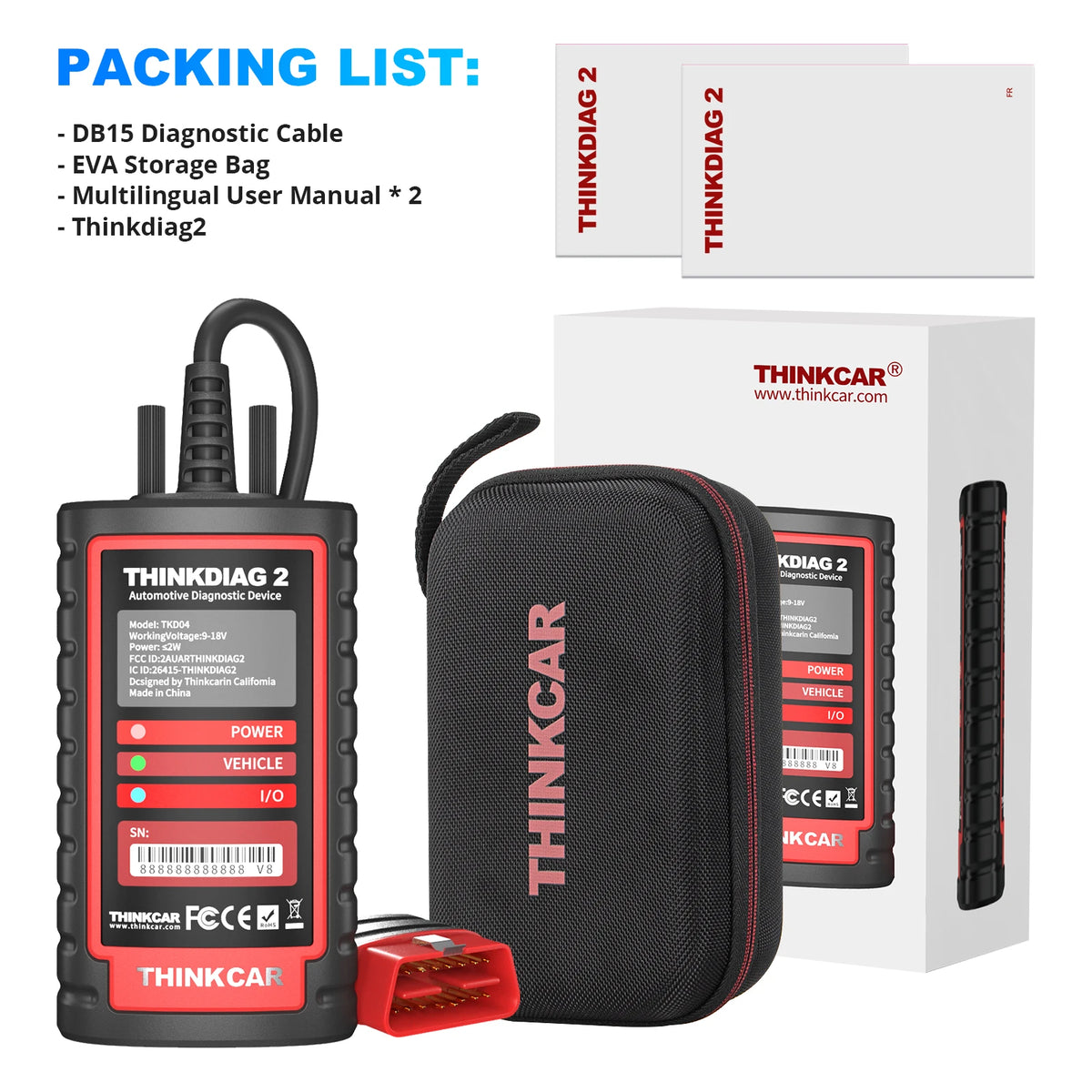 ThinkDiag 2 ALL Software 1 Year Free Update Auto Diagnostic Tool Support CAN FD ECU Coding Bidirectional 16 Reset OBD2 Scanner