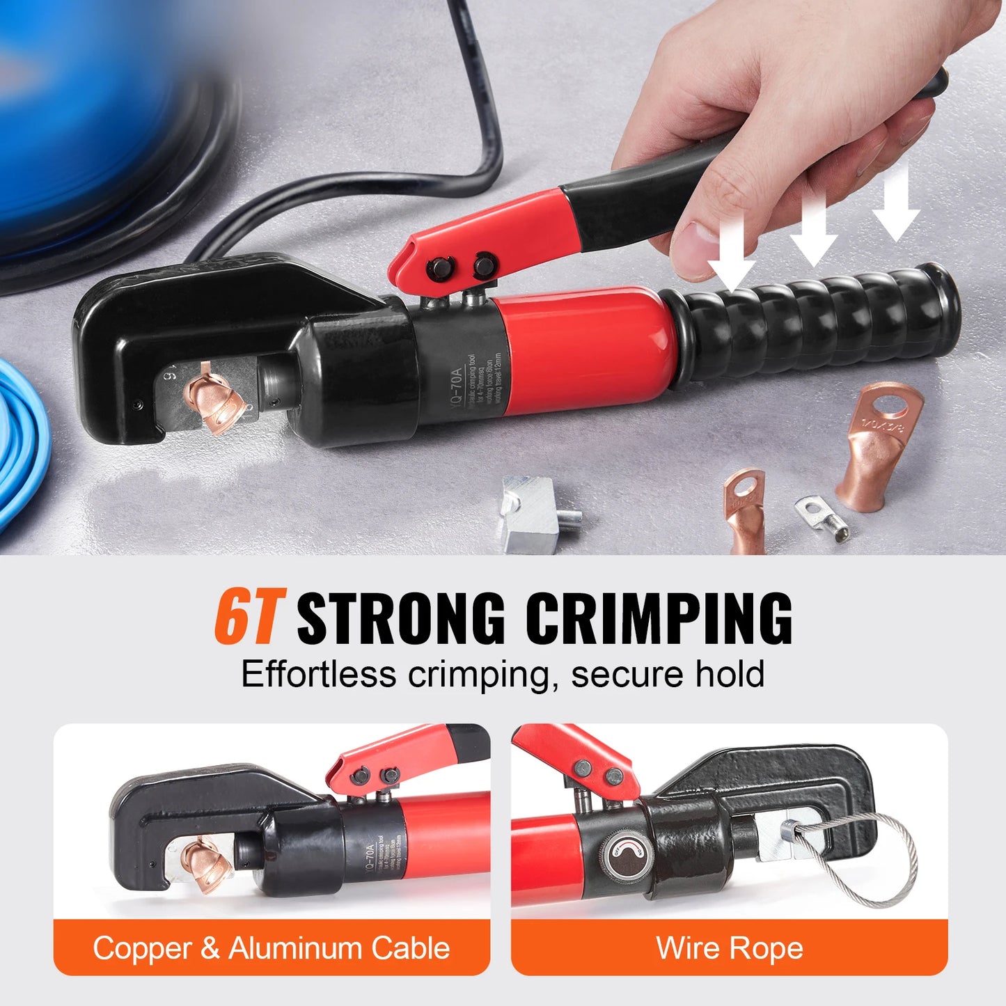SucceBuy Hydraulic Crimping Tool For AWG 12-2/0 Copper Aluminum