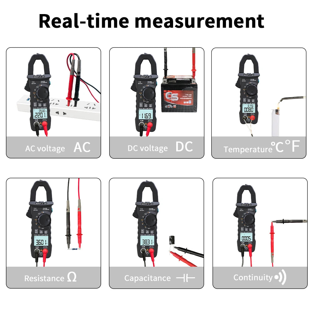 ZOYI Digital Clamp Meter 600A True RMS Auto Range Multimeter