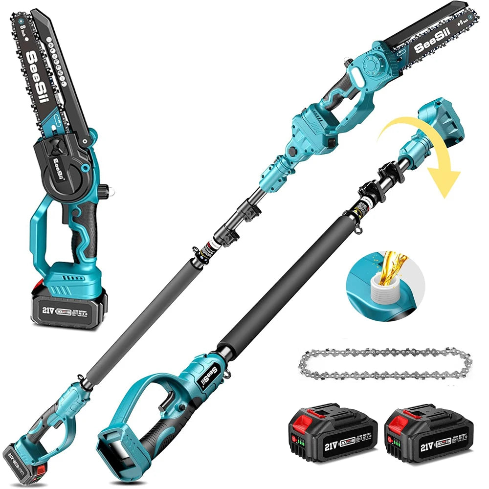 Seesii Cordless Pole Saw Electric Tree Trimmer Limb Cutter