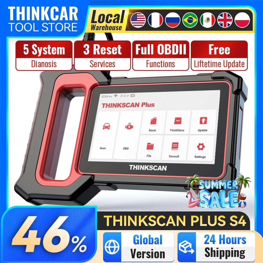 THINKCAR Thinkscan Plus S7 OBD2 Scanner For Engine ABS Transmission Airbags