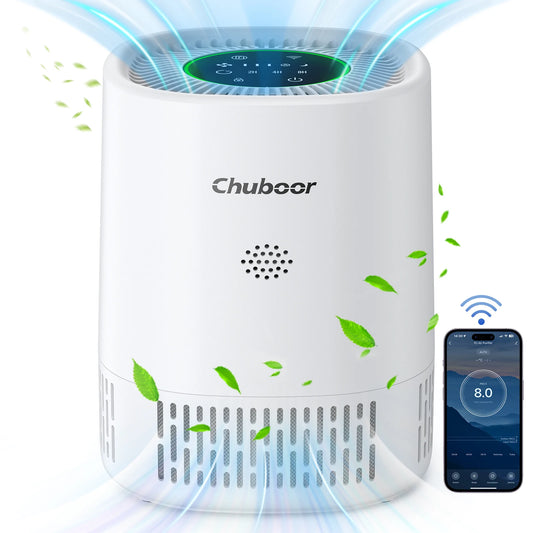 Chuboor Air Purifiers for Bedroom Home ,Filter Cleaner with Sponge Filters Smoke Allergies Pet Dander Odor Dust, Office, Desktop