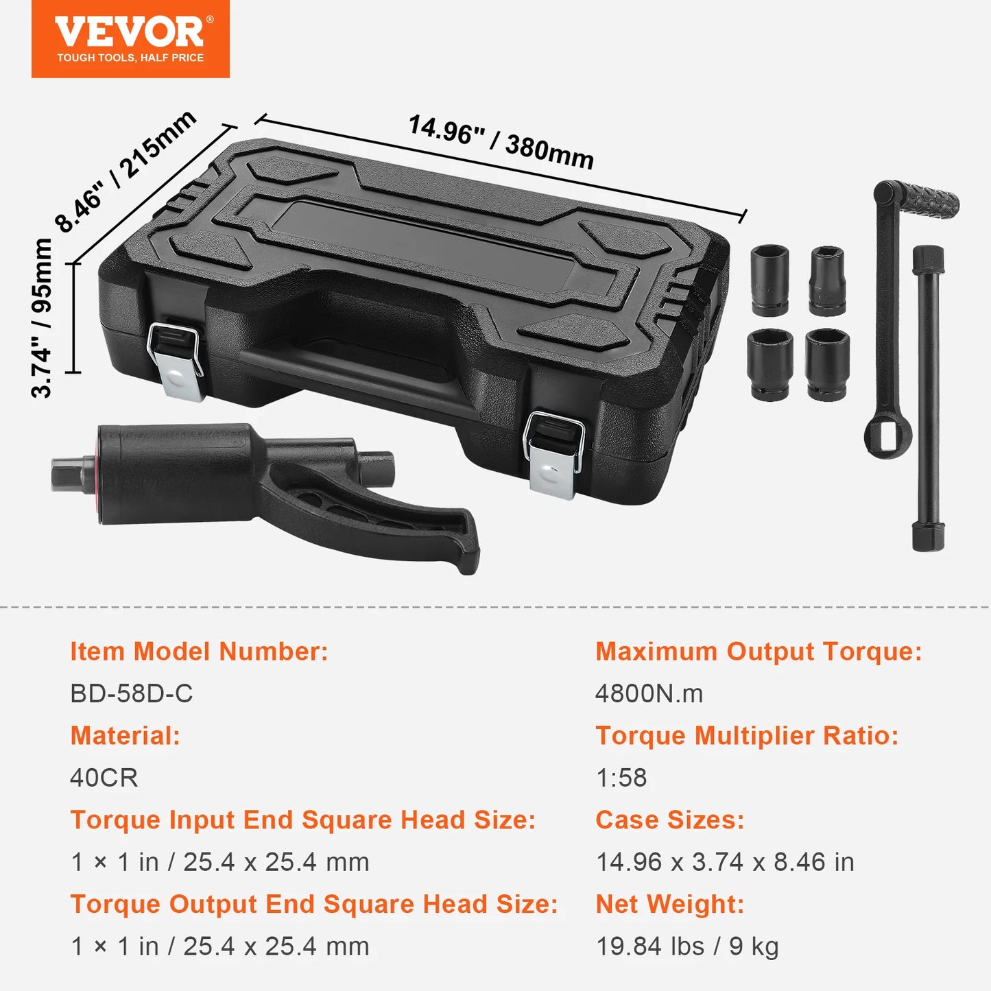 SucceBuy Heavy Duty Torque Multiplier Gear Set With Case