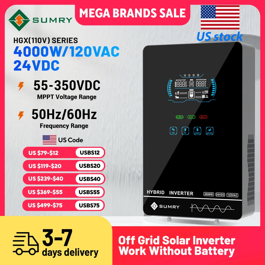 Sumry Hybrid Solar Inverter With Mppt Charger Pure Sine Wave