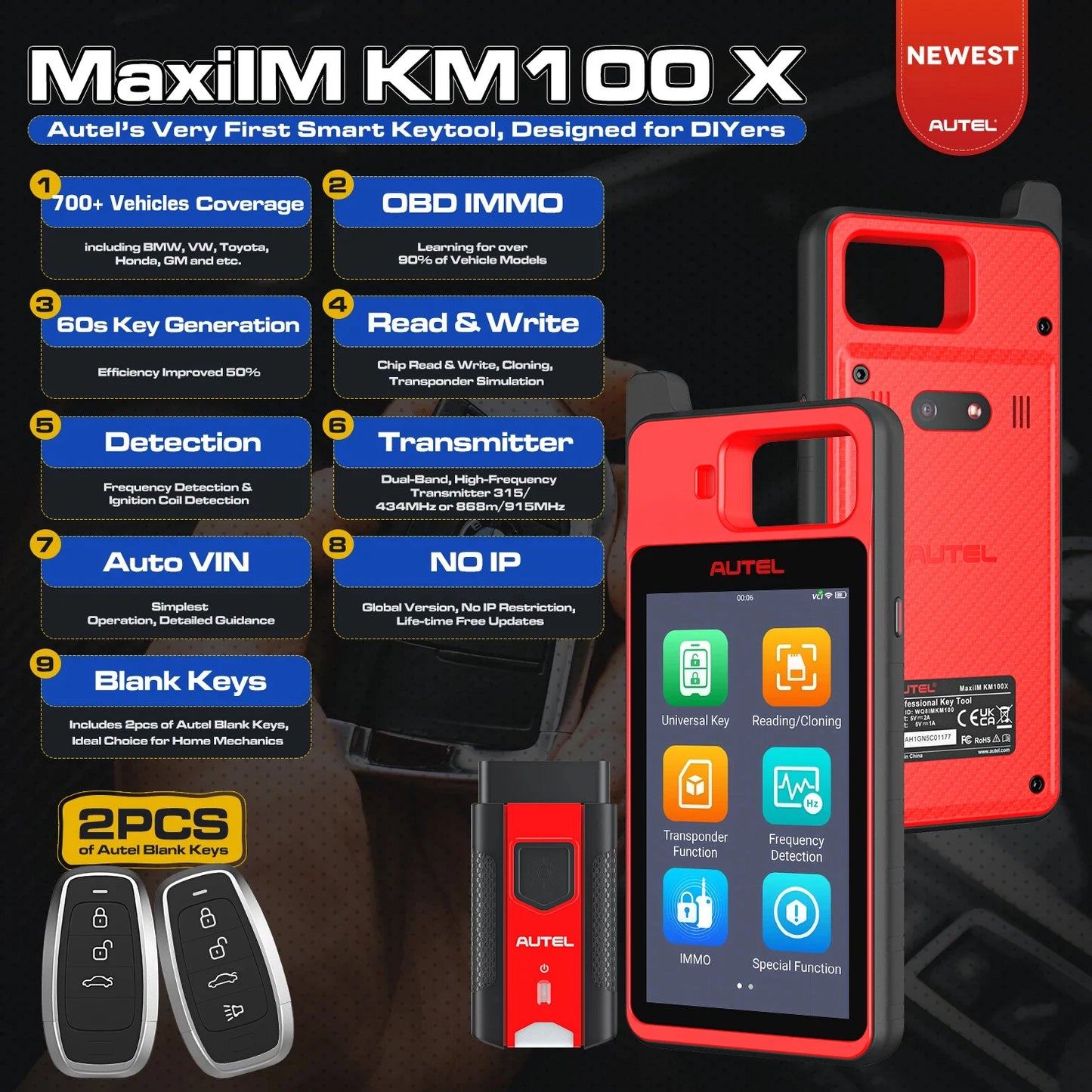 Autel MaxiIM XM100 Auto Key Programmer Tool With Lifetime Free Updates