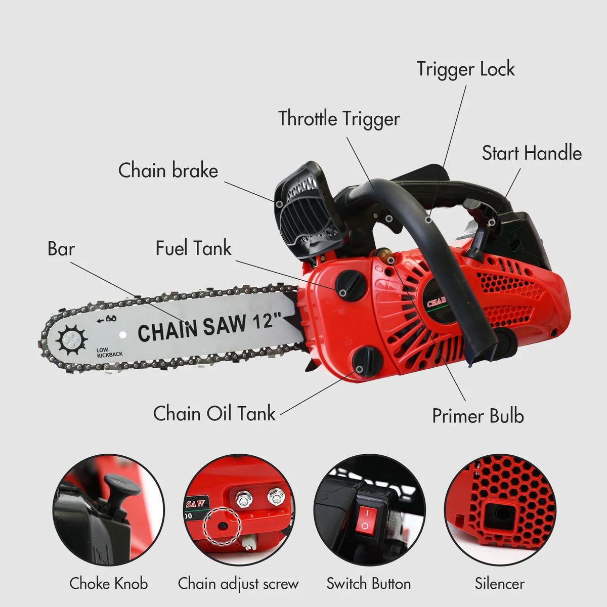 Lightweight Electric Chainsaw For Home Woodworking And Garden Trimming