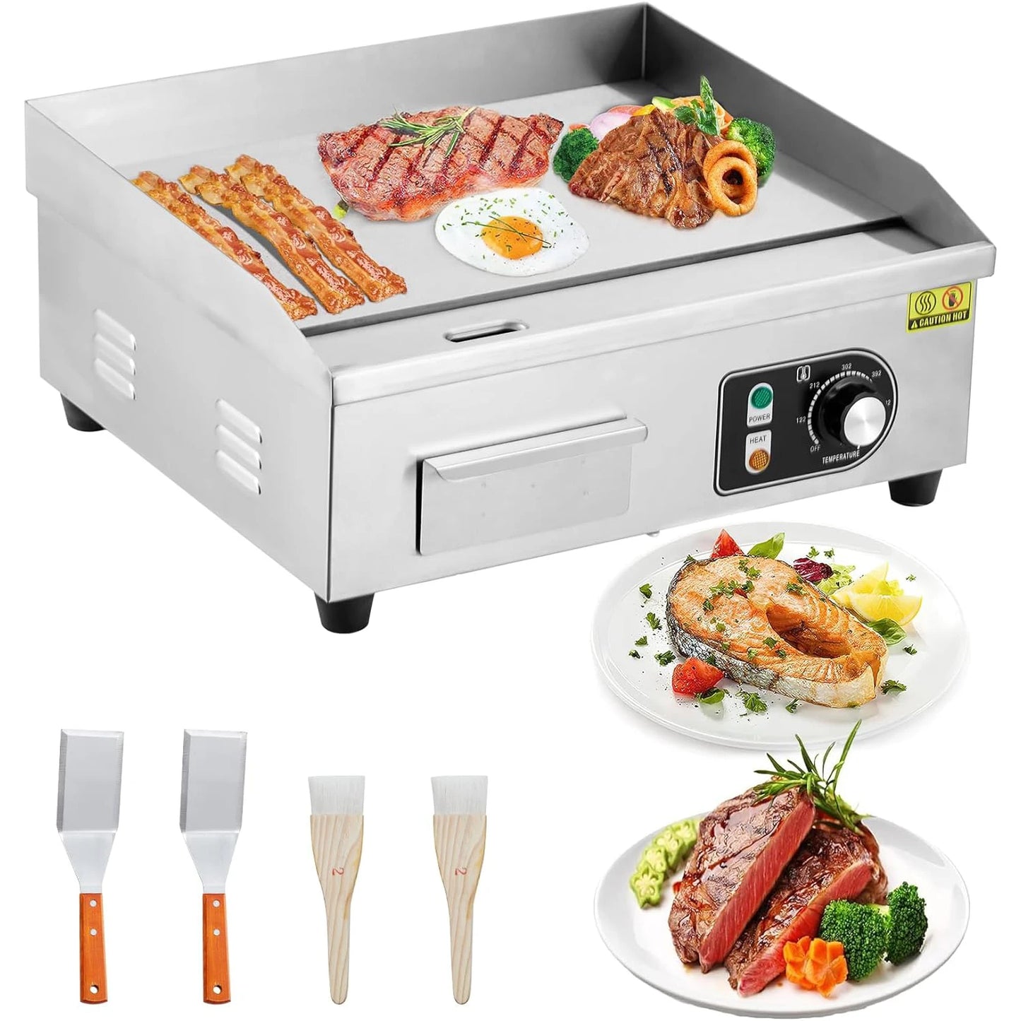 HiMISS Electric Griddle for Outdoor Cooking Nonstick Grill Plate