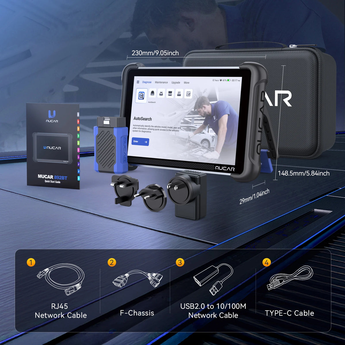 MUCAR 892BT Professional Diagnostic Tools CANFD DOIP ECU Coding 35 Resets Lifetime Free Update Full System OBD2 Scanner VS 689BT
