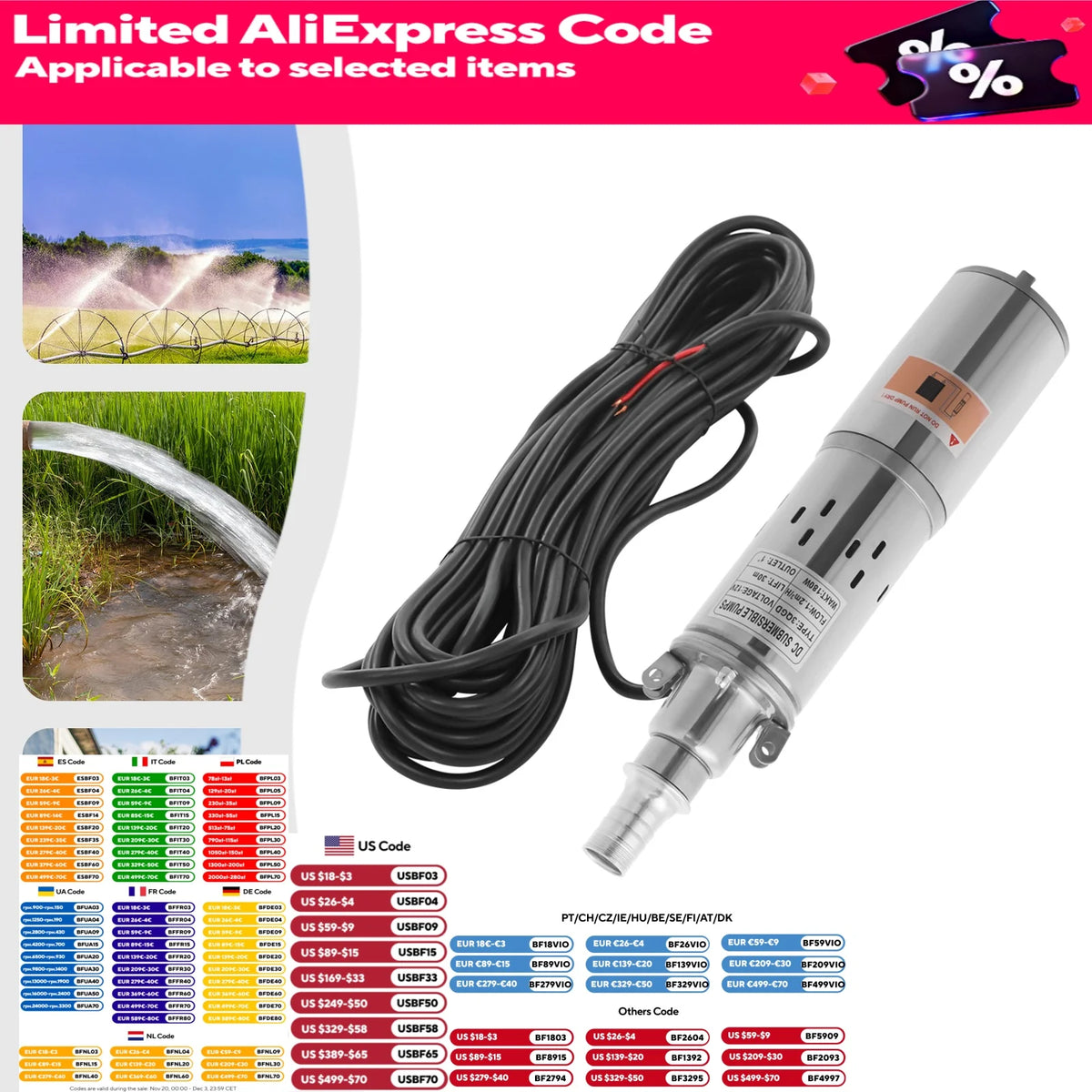 12V 24V Solar Submersible Water Pump For Pond And Irrigation 180 200W