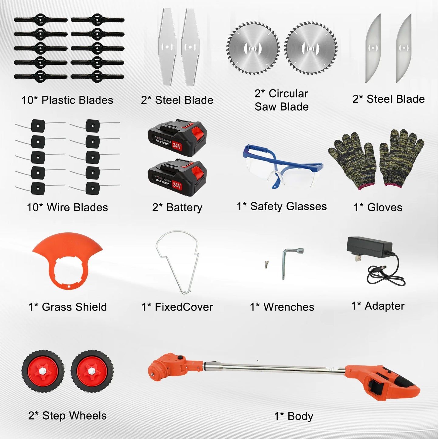 Cordless 21V Grass Trimmer 3-in-1 Mower Edger Brush Cutter