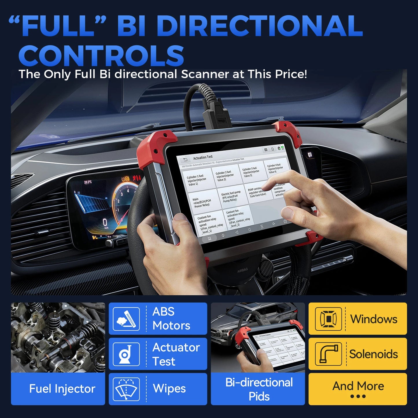XTOOL D7 OBD2 Scanner All System Diagnostic Tools Key Programming ECU Coding Active Test 36+ Services CAN FD 3 Year Free Update