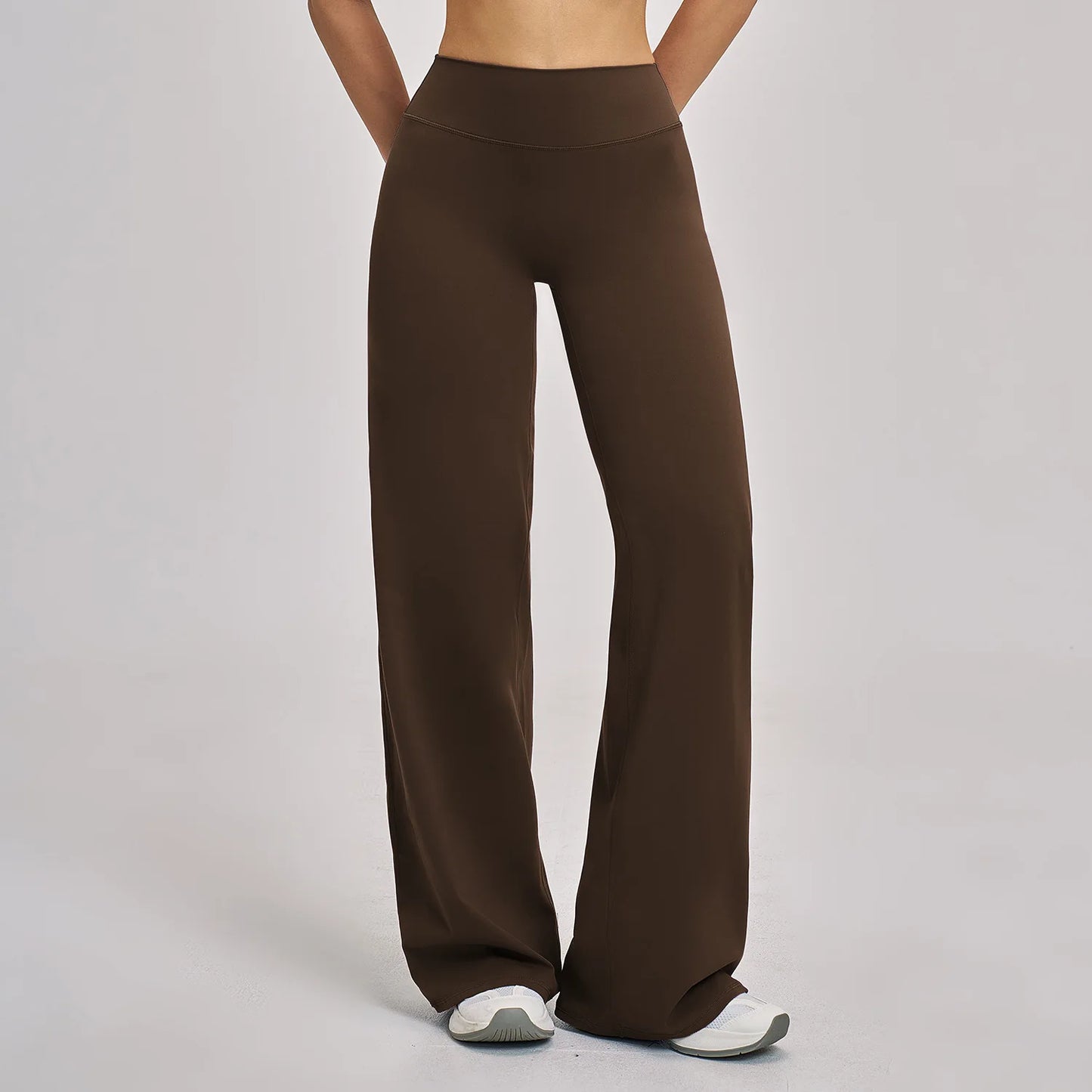 High Waist Wide Leg Yoga Pants Women Butt Lift Workout Trousers Flare Leggings Tummy Control Gym Fitness Straight Leg Bottoms