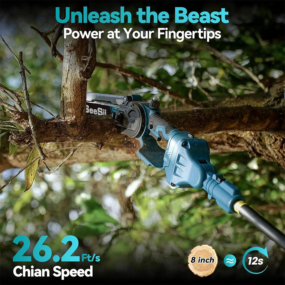 Seesii Cordless Pole Saw Electric Tree Trimmer Limb Cutter