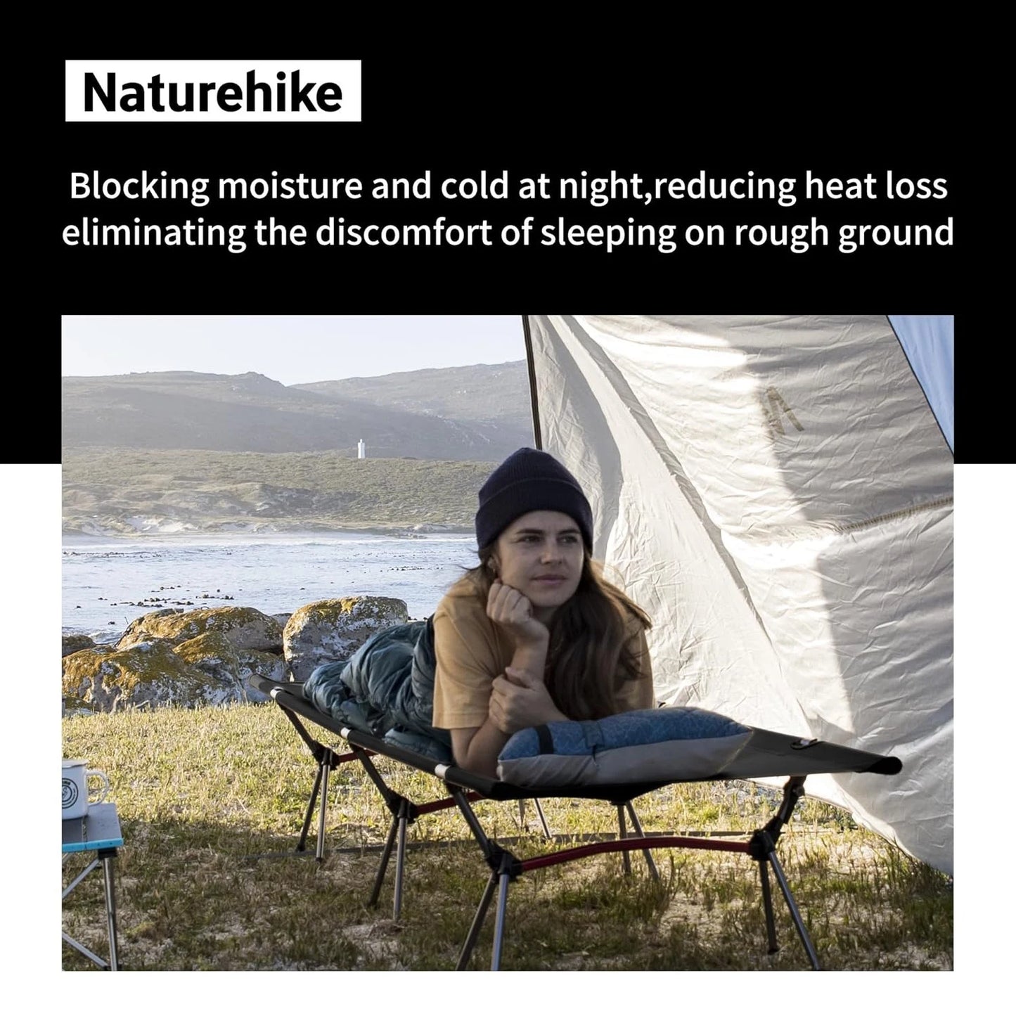 Naturehike Ultralight Folding Camping Cot With Adjustable Height