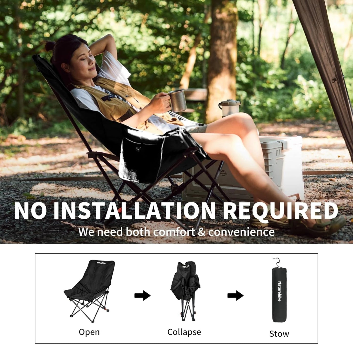 Naturehike Sea Star Recliner Outdoor Folding Moon Chair For Travel