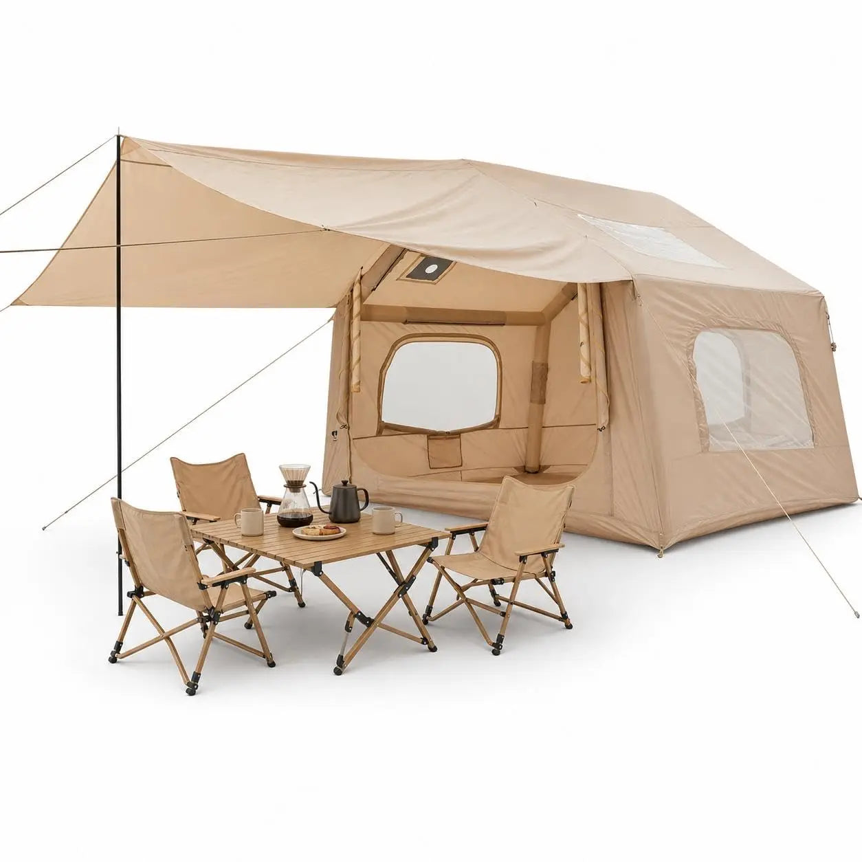 Inflatable 6-Person Camping Tent With Skylight And Quick Setup