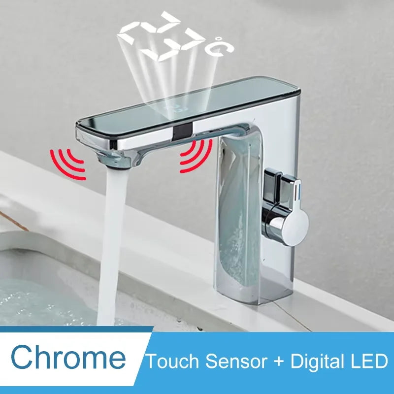 Shinesia Touch Sensor Digital Temperature Display Bathroom Basin Faucet