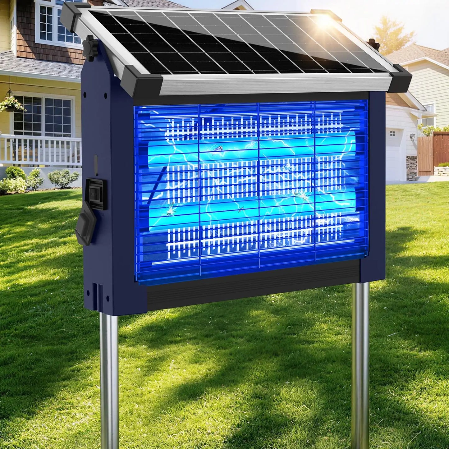 Solar Bug Zapper Outdoor 4500V Mosquito Killer For Garden Patio