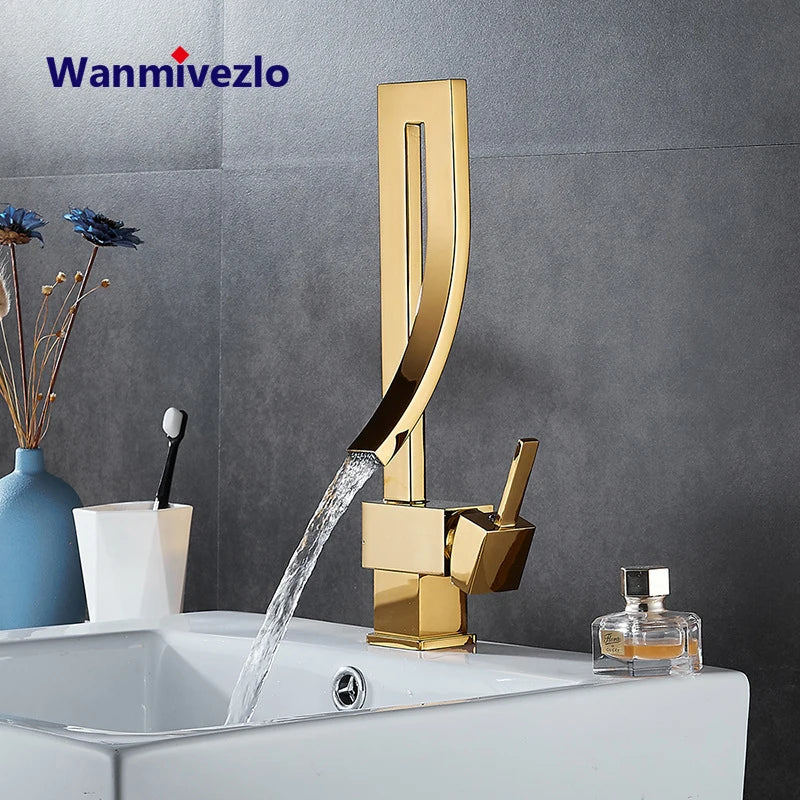 Wanmivezlo Brass Deck Mounted Waterfall Mixer Tap