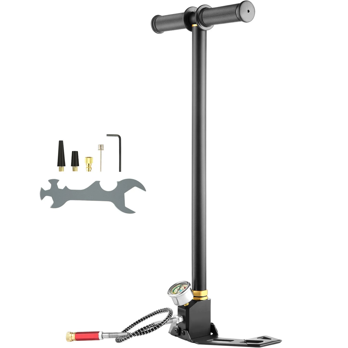 SucceBuy 3 Stage High Pressure Hand Pump With Gauge