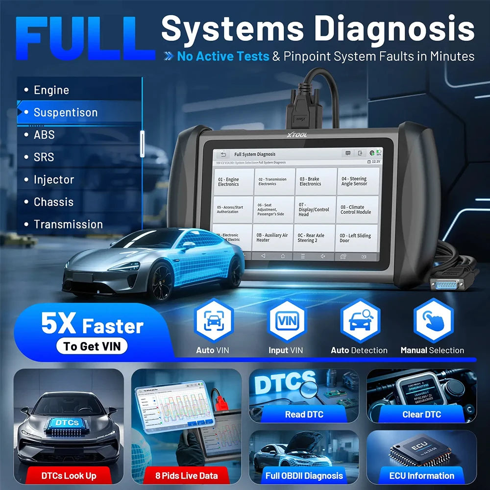 XTOOL InPlus IP616 Car Diagnostic Tools All System Automotive Scanner 34+ Reset Build-in CANFD All Function Lifetime Free Update