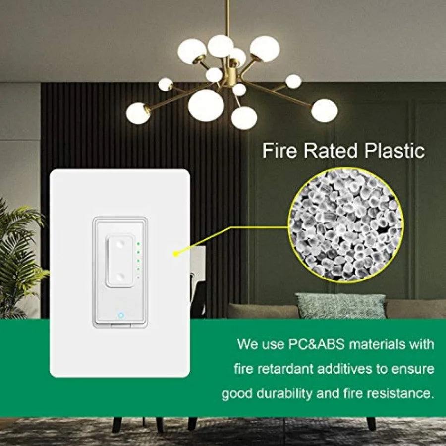 Smart Dimmer Switch by SmartLife App, Mains Dimming ONLY, Compatible with Alexa as WiFi Light Switch Dimmer, Single Pole, Works